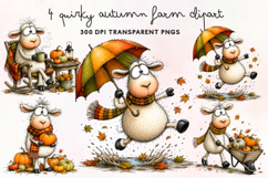 Quirky Autumn Farm Clipart PNG Product Image 1