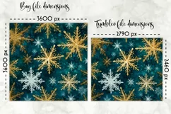 Shimmering Golden Snowflakes Lunch Bag | Snowflakes Tumbler Product Image 2