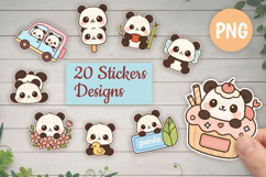 Cute Funny Kawaii Panda Stickers Set Product Image 1
