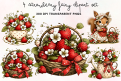 Strawberry Fairy Clipart PNG Product Image 1