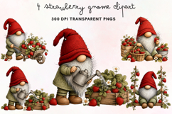 Strawberry Gnome Clipart PNG Product Image 1
