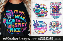 Funny Skeletons Sarcastic Retro PNG Sublimation Product Image 4