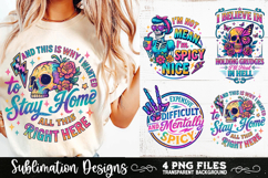 Funny Skeletons Sarcastic Retro PNG Sublimation Product Image 1