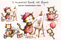 Summer Beach Cat Clipart PNG Product Image 1