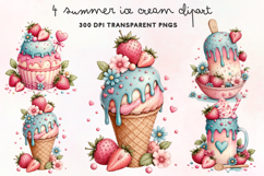 Summer Ice Cream Clipart PNG Product Image 1