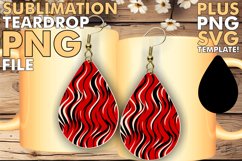 Red Sparkle Sublimation Earring Design Product Image 1
