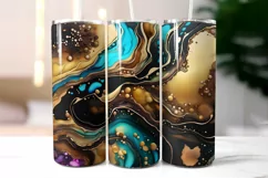 Alcohol Ink Abstract Tumbler Wrap | Liquid Acryl Tumbler PNG Product Image 2