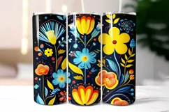 Folk Flowers Tumbler Wrap Sublimation 20 oz Product Image 2