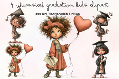 Whimsical Graduation Kids Clipart PNG Product Image 1