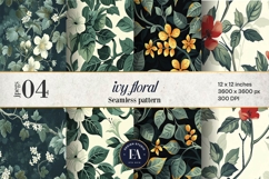 Ivy Floral Pattern | Vintage Botanical Leaf Texture Product Image 1