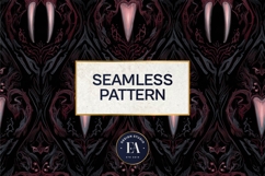 Vampire Fangs Pattern, Dark Gothic Teeth Digital Paper Product Image 3