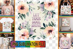 Cheerful TSHIRT Designs PNG, Flower Quote Product Image 1