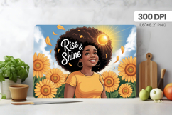 Afro Girl/Woman Melanin braided hair Cutting Board PNG Desig Product Image 1