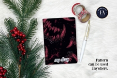 Vampire Fangs Pattern, Dark Gothic Teeth Digital Paper Product Image 4