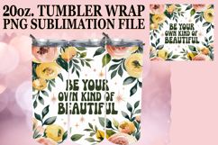 Vibrant Nights 20oz tumbler wrap, Flower Quote Product Image 1