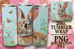 Watercolor Tumbler Patterns with Bunny Charm Product Image 1