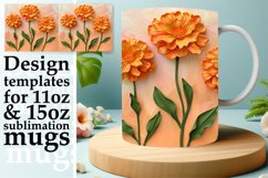 White Petal Radiance: Mug Wrap Sublimation Product Image 1