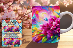 Whimsical 15oz Mug Wrap Png Artwork , Flowers Product Image 1