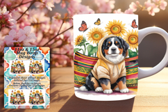 Unique 15oz Mug Wrap Png Design , Cute Dog Product Image 1