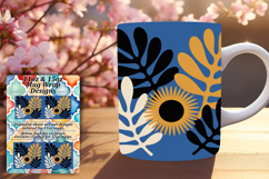 Happy 15oz Mug Wrap Png Template , Flowers Product Image 1