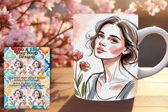 Gorgeous 11oz Mug Wrap Png Artwork , Beauty Woman Product Image 1