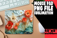 Elegant 3D Marble Flower Mouse Pad Pattern Product Image 1