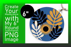 Cute Flamingo with Flowers Round Design PNG Product Image 1