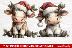 Whimsical Christmas Clipart | Cute Festive Holiday PNG Product Image 1