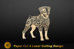 Ornate dog silhouette wood carving Rottweiler Laser cut Product Image 1