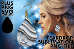 BRIGHT Teardrop Earrings Gift PNG, Pattern Product Image 1
