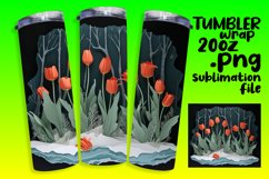 Floral 3D Hole Wrap - 20oz Tumbler Sublimation Product Image 1