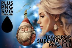 Bright Teardrop Earrings Designs PNG, Christmas Product Image 1
