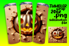 CHIC 20oz PNG Tumbler Wrap , 3D Pumpkin Product Image 1