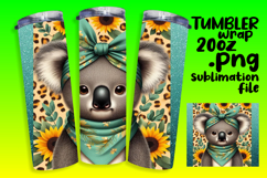 VIBRANT Sublimation Tumbler Design , Cute Animals Product Image 1