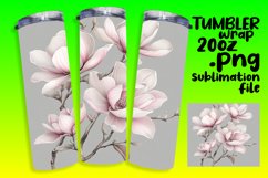 Watercolor Flowers Wrap Design for 20oz Tumbler Sublimation Product Image 1