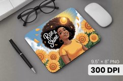Afro Girl / Woman braided hair Mouse Pad, Black Queen PNG Product Image 1