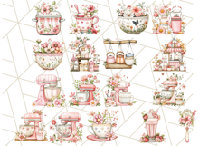 Cottagecore Kitchen Clipart, Vintage Floral Kitchen PNG Product Image 3