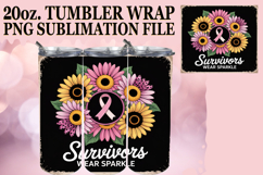 Magical Sublimation 20oz tumbler wrap, Breast Cancer Product Image 1