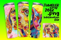 Bright Colorful Dog Tumbler Wrap 20oz Art Product Image 1