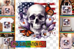 VIBRANT PNG Sublimation Gifts, Skull USA Product Image 1