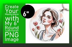 Stylish Circle PNG for Coaster Design , Beauty Woman Product Image 1