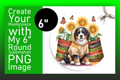 Whimsical Circle Design for Sublimation , Cute Dog Product Image 1