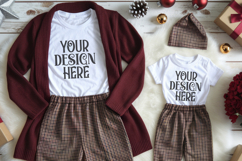 Christmas Family Matching Group Flat Lay T-Shirt Mockups Product Image 1