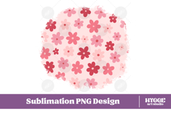 Retro Flowers Background Png Floral Paper Sublimation Splash Product Image 1