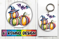 Timeless Keychain Round Style PNG, Pumpkin Watercolor Product Image 1