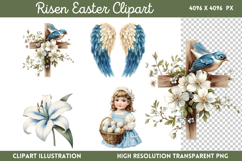 Risen Easter Clipart PNG Product Image 1