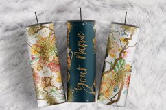 Personalized Gold Glitter Flowers Roses 20 oz tumbler wrap Product Image 1