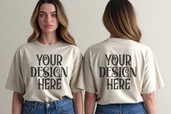 Ivory Comfort Colors 1717 Front &amp; back T shirt Mockup Product Image 1