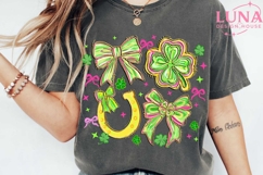 Brushstroke Shamrock coquette png, lucky shamrock png Product Image 1