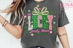 Not Lucky Simply Blessed png Retro Coquette St Patrick's Day Product Image 4